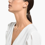 Stilla Attract stud earrings Round cut, White, Rhodium plated